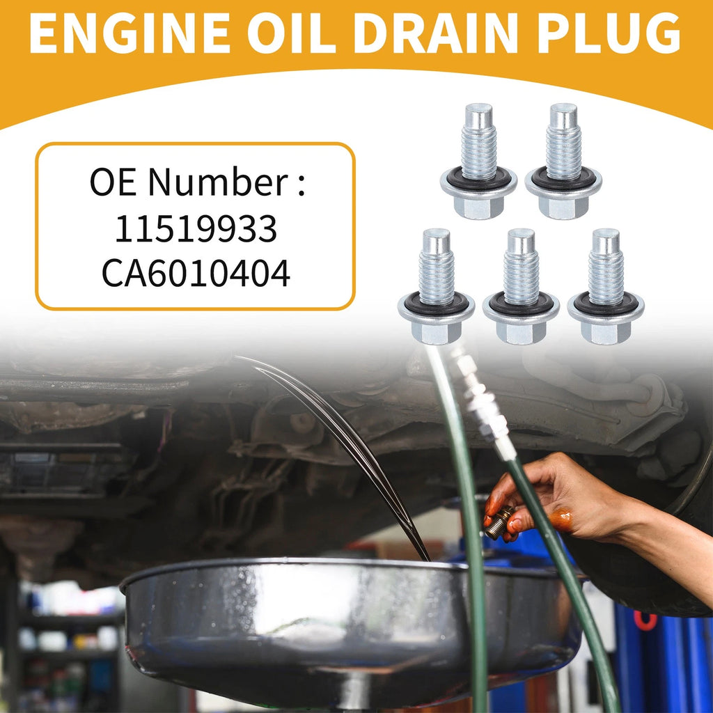 Oil Drain Plug Pan Thread Repair Kit for Buick Metal Silver Tone (2005–2009)