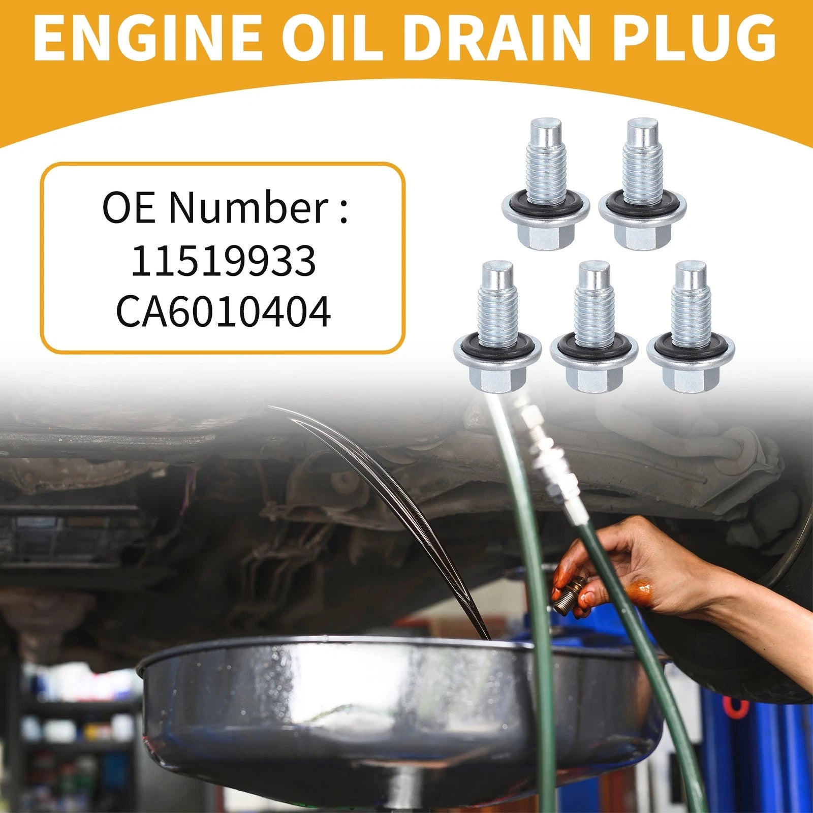 Oil Drain Plug Pan Thread Repair Kit for Buick Metal Silver Tone (2005–2009)