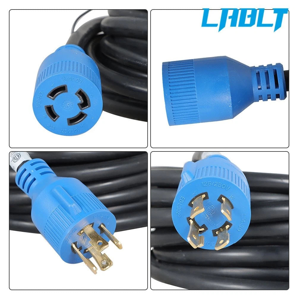 15 FT 30 Amp Locking Power Extension Cord for RV (NEMA L14-30)