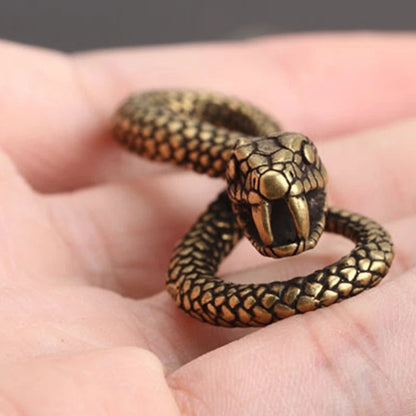 Snake Ornament Craft Miniature Statue Animal Copper