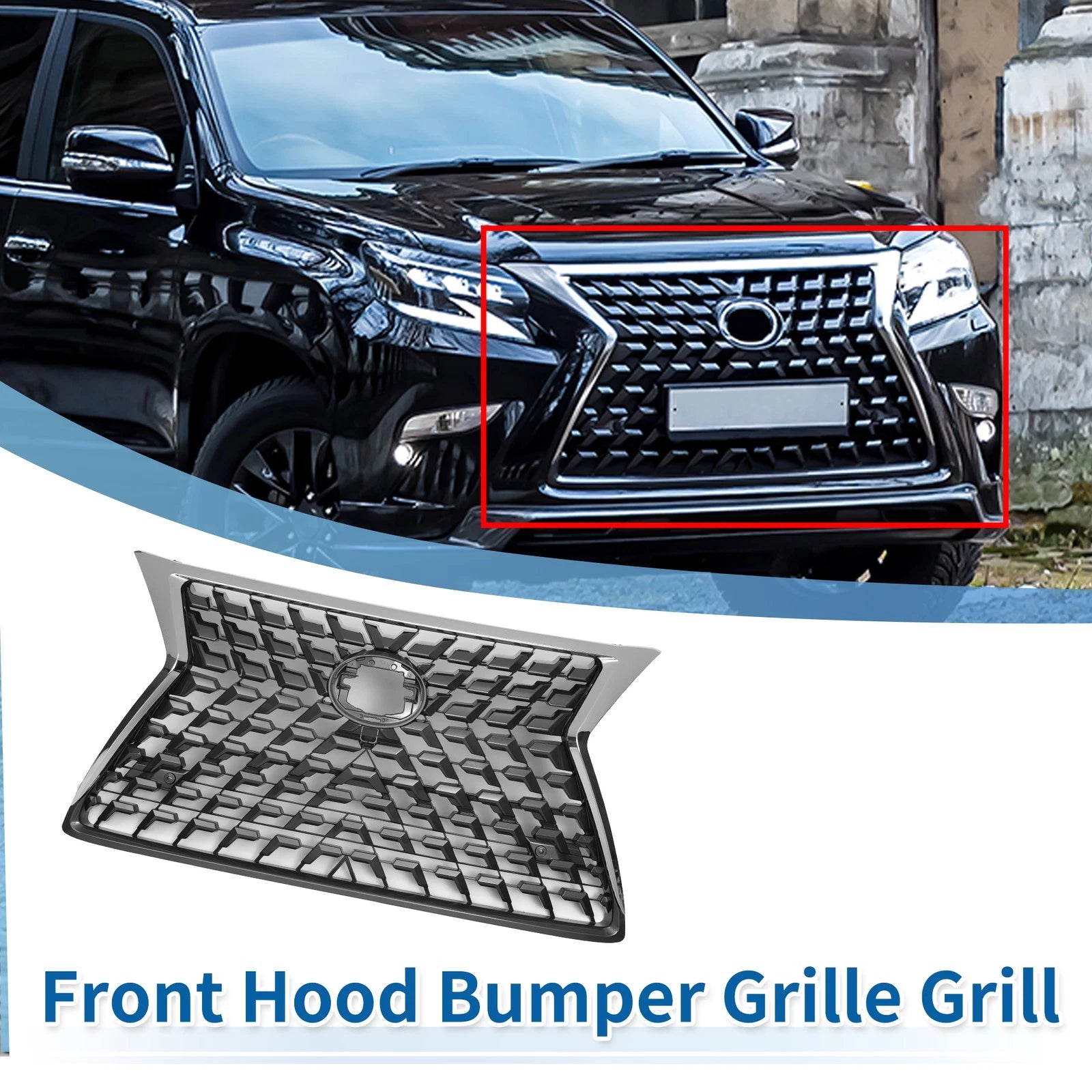Front Hood Bumper Grille Grill Replacement for Lexus GX460 (2021–2021)