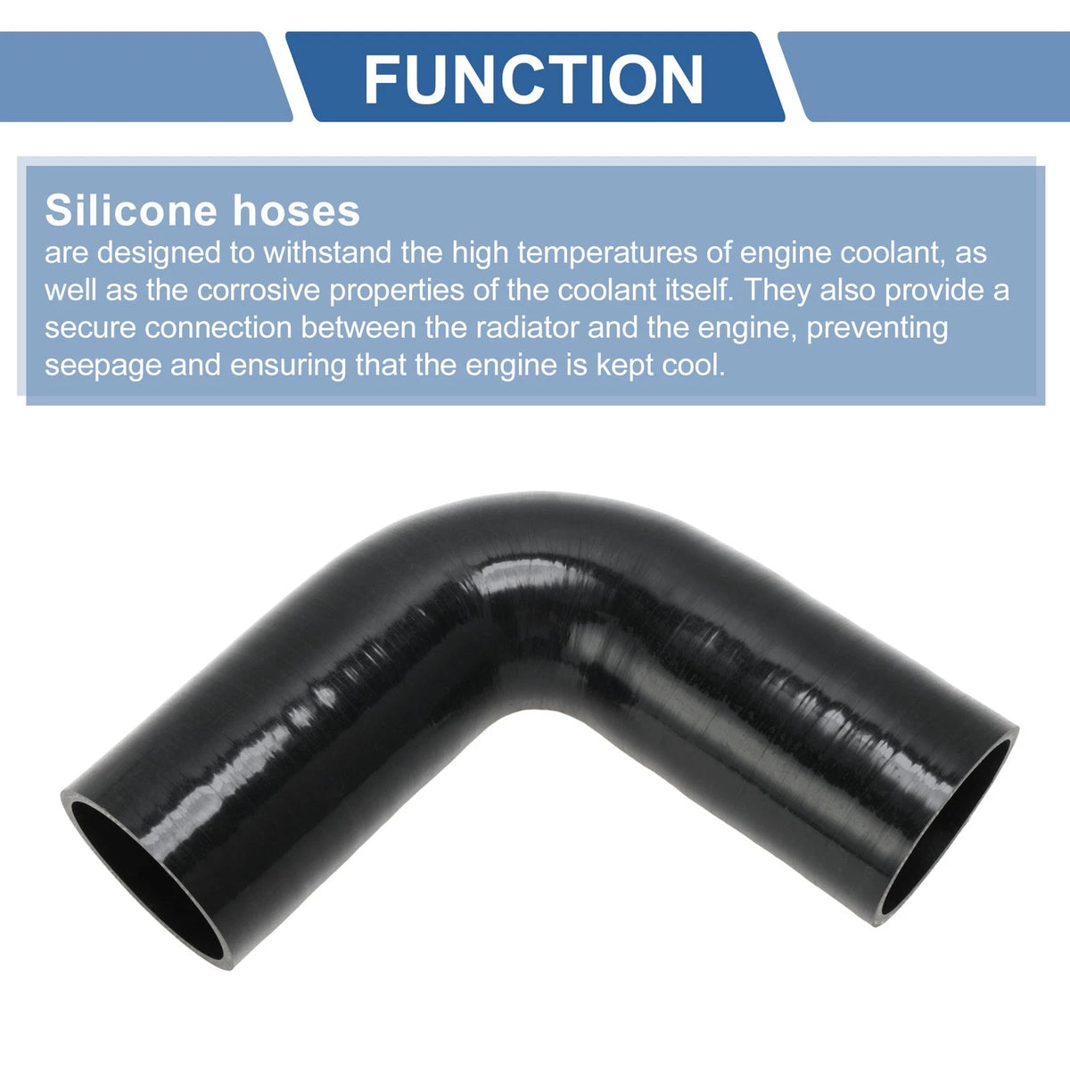 90 Degree 63mm Silicone Elbow for Intercooler Heater (178mm)