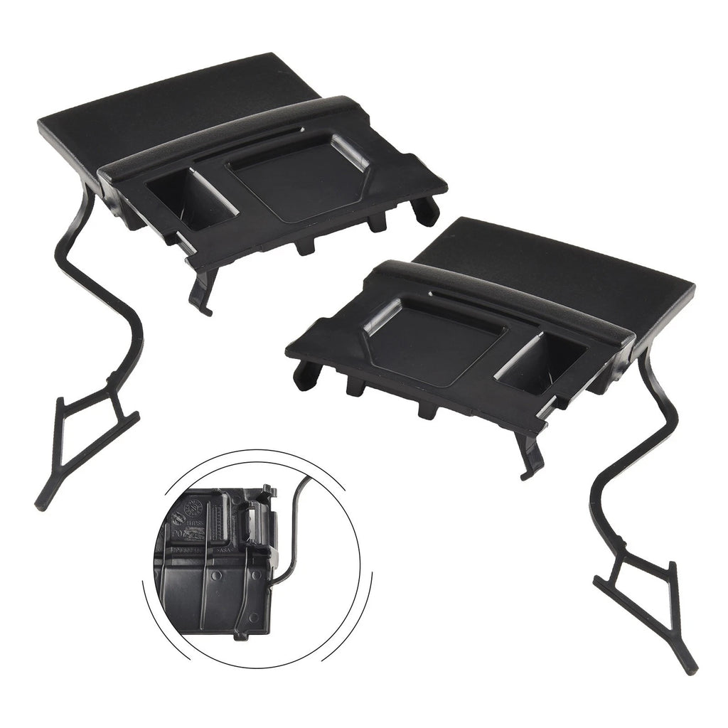 Front Bumper Tow Hook Eye Cover Cap for - Black Plastic Pair
