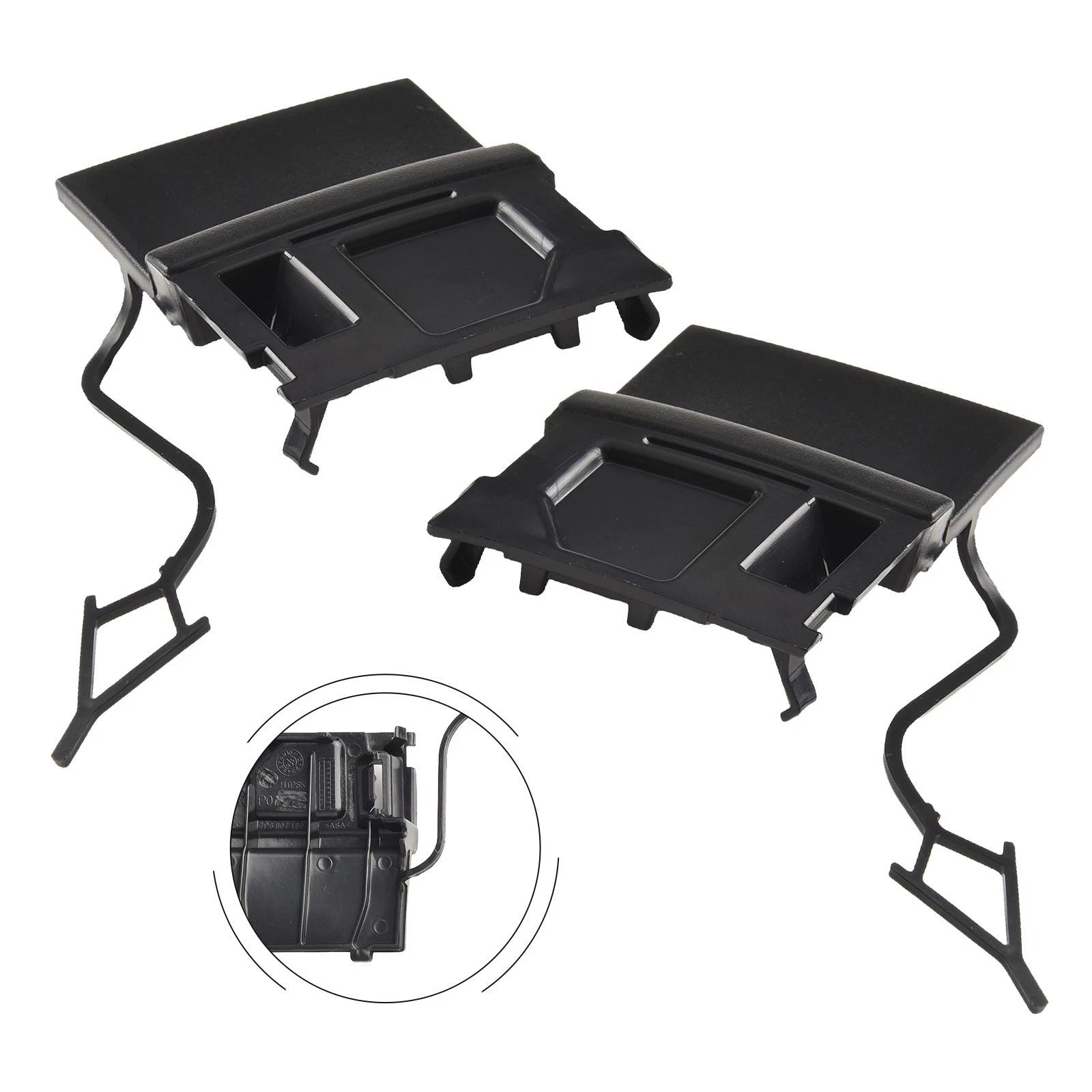 Front Bumper Tow Hook Eye Cover Cap for - Black Plastic Pair