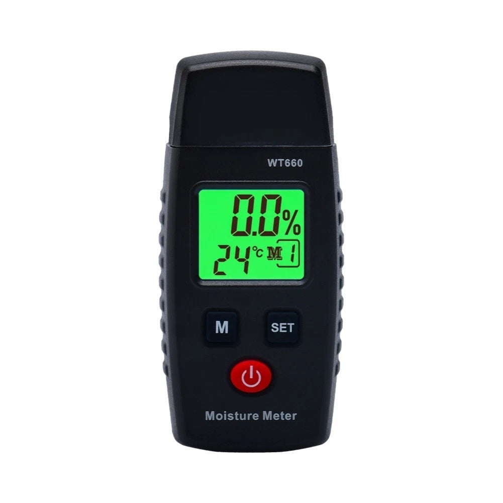 Digital Hygrometer for Wood and Construction Materials with Fork Probe