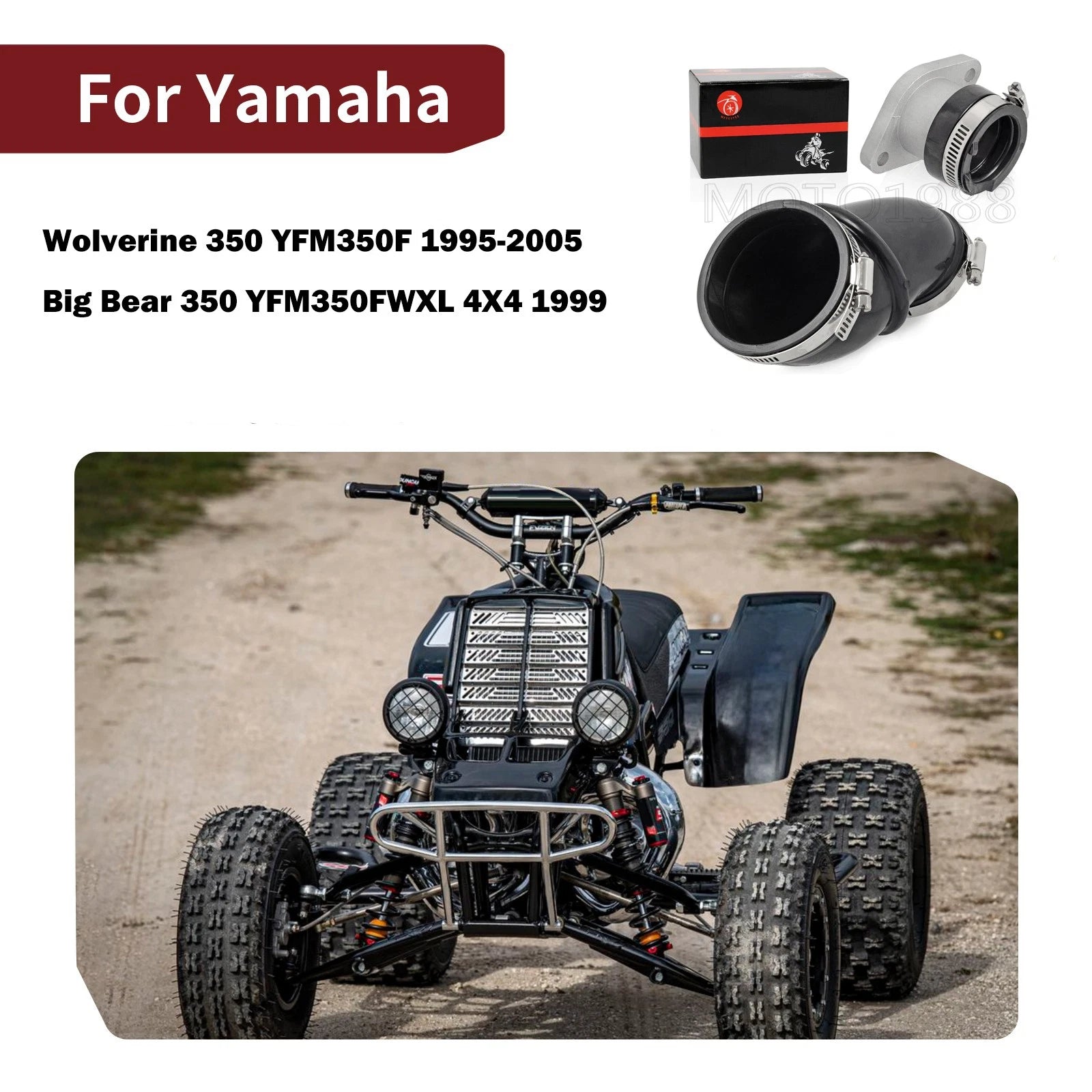 Carburetor Intake Boot Joint for Yamaha Wolverine 350 YFM350F (1995–2005)