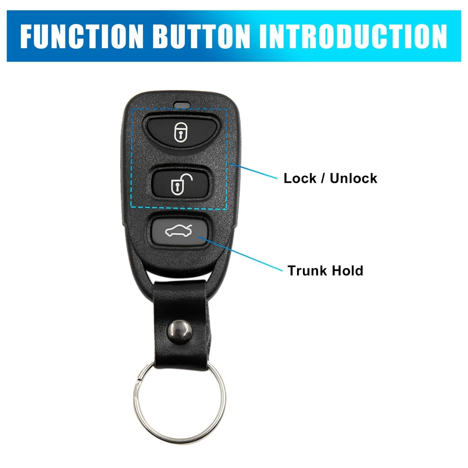 Car Key Fob Shell Case Replacement for Hyundai Elantra Sonata (2006–2022)