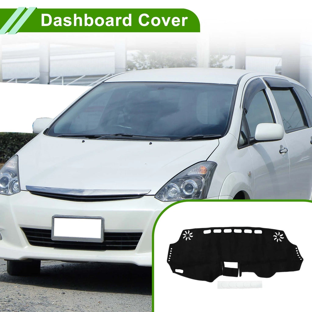 Dashboard Cover Mat for Toyota Wish (2010–2018) Sun Protector Black