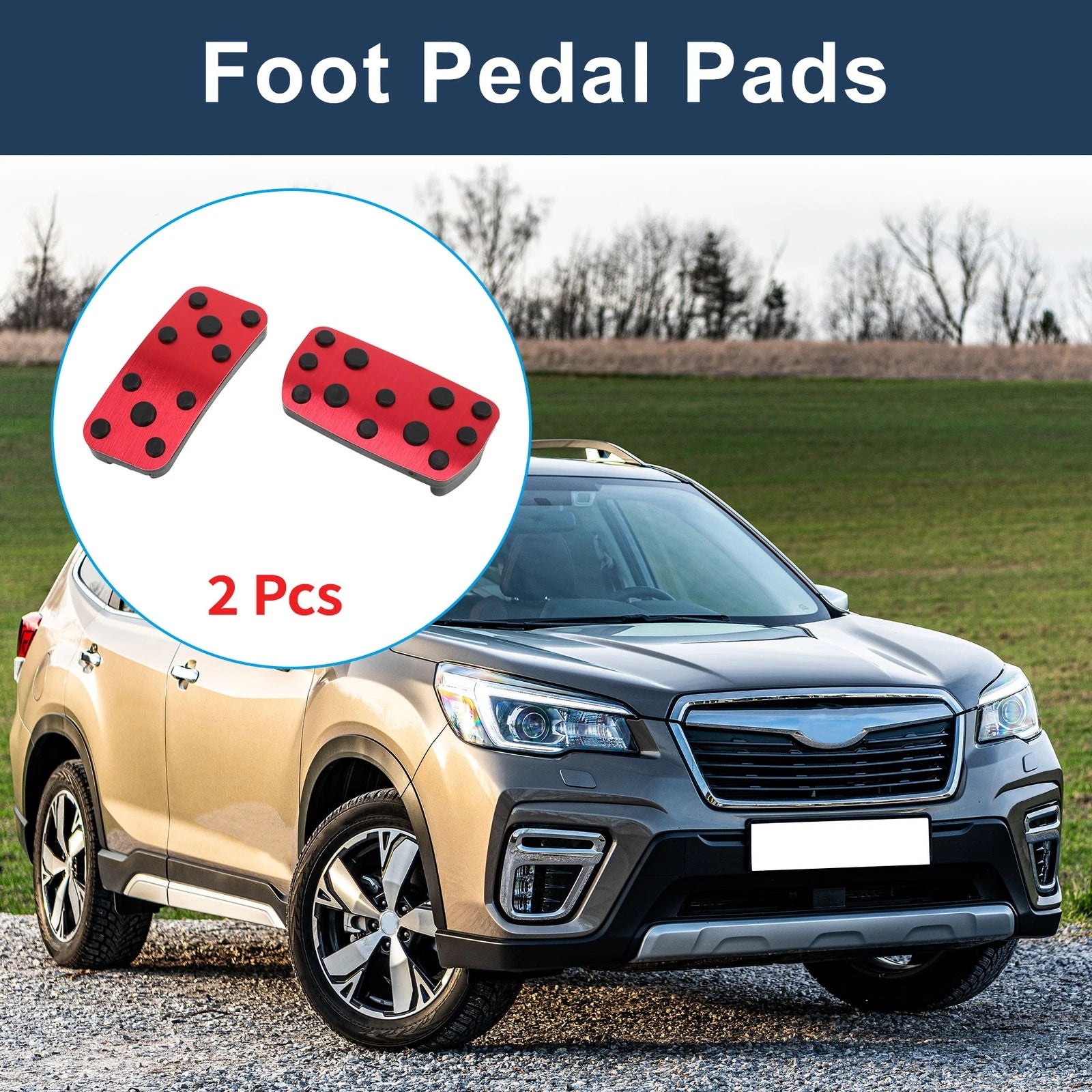 2 Pcs Automatic Accelerator Pedal Covers Red for Subaru Forester (2006–2018)