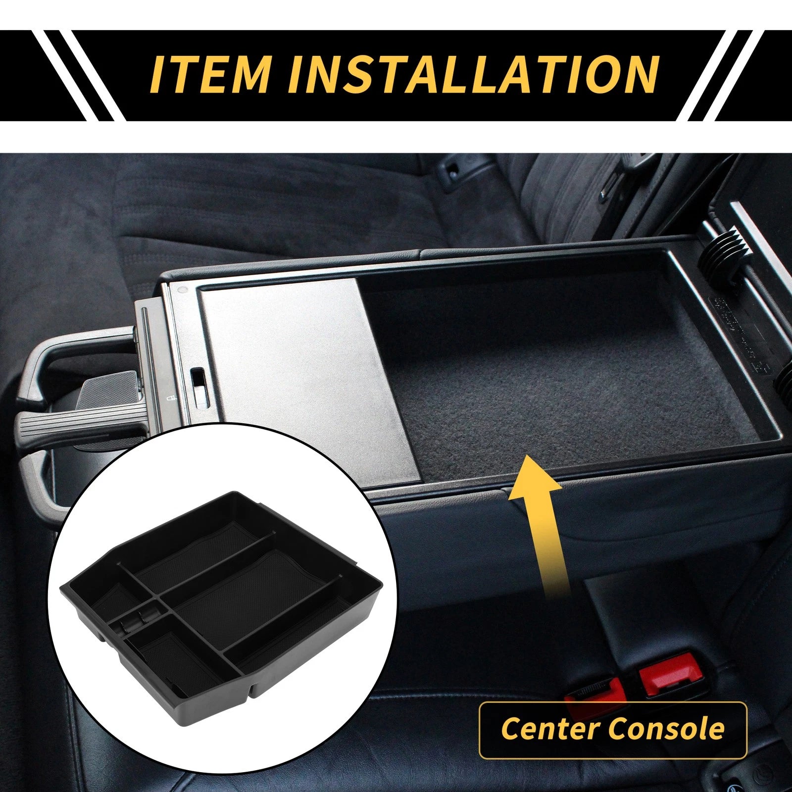 Center Console Organizer Tray Replacement for Ford F150 (2021–2024) Black