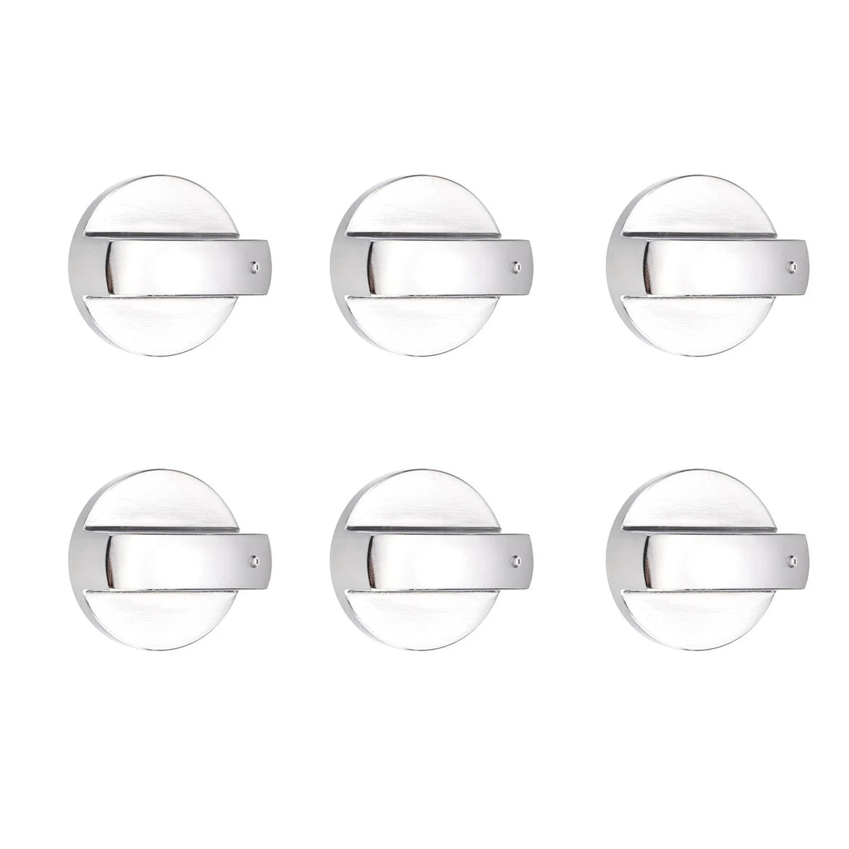 Set of 6 Gas Stove Knobs for Universal Kitchen Hob (8mm D Type)