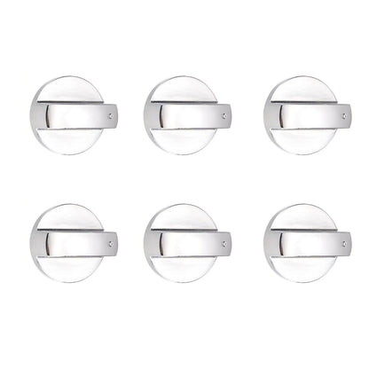 Set of 6 Gas Stove Knobs for Universal Kitchen Hob (8mm D Type)