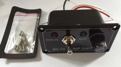 Bilge Pump Switch Panel with Fuse & LED Light for Boats (12V)