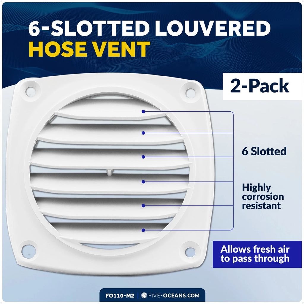 2X 3-Inch Louvered Flush Hose Ventilators for Universal Applications