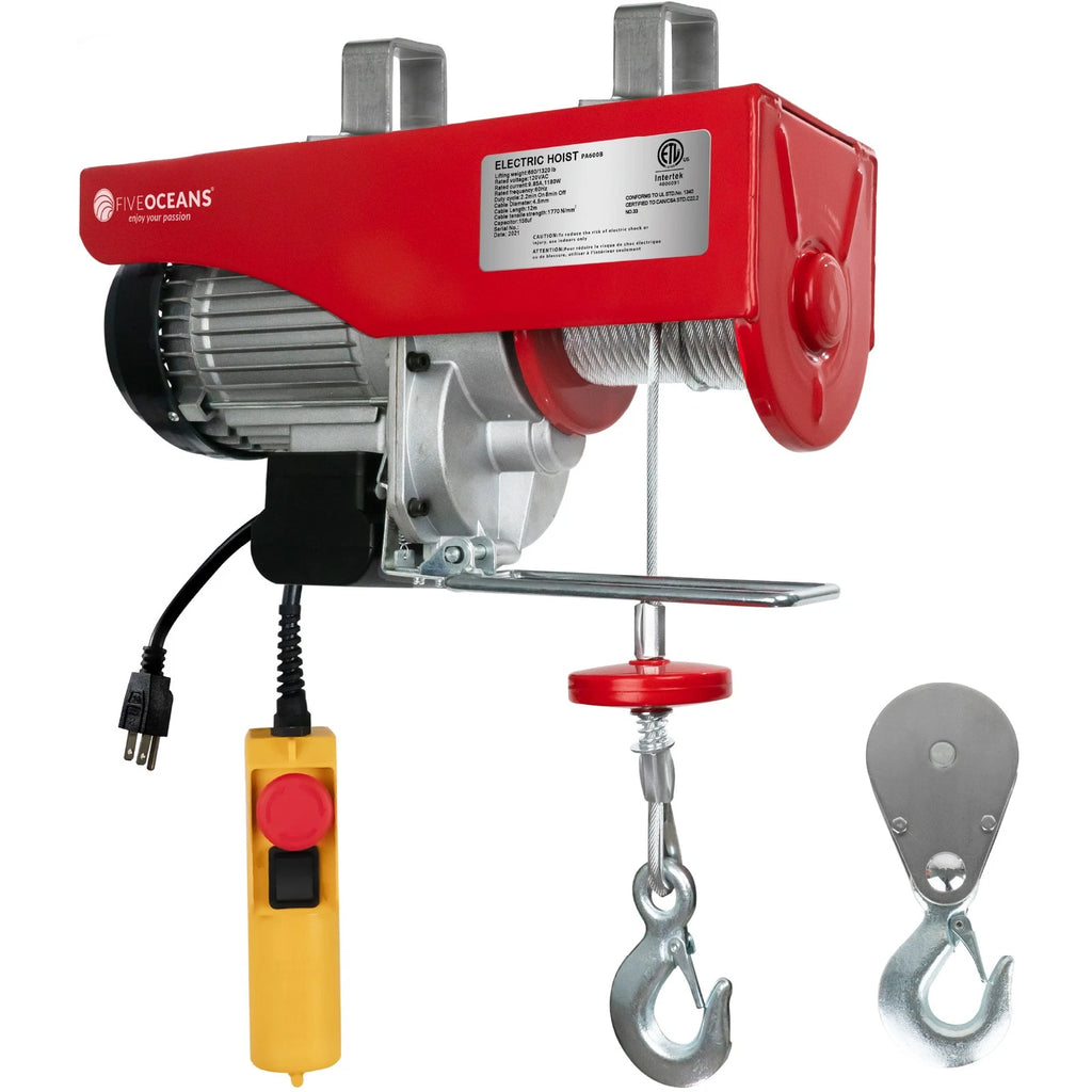 Electric Hoist Pulley System for Universal Applications (1320 lb Capacity)
