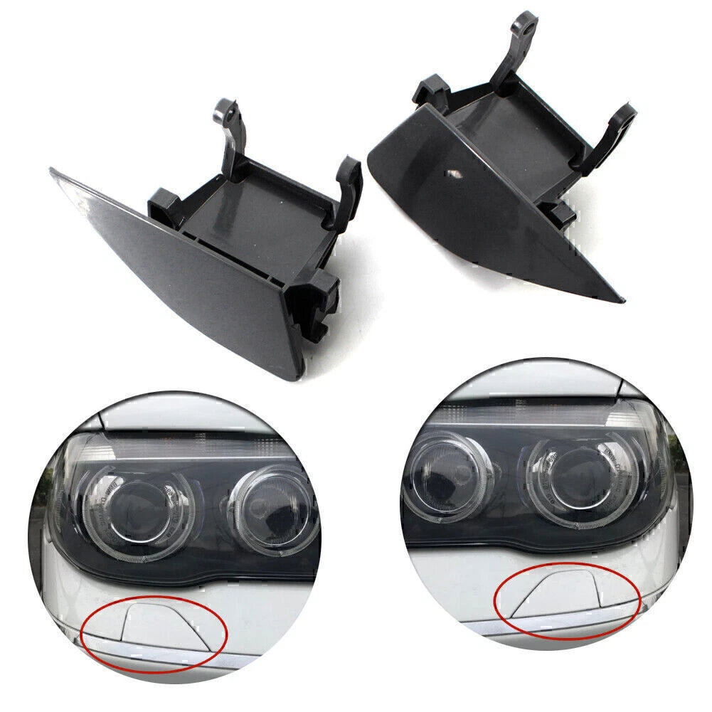 Pair For BMW 7-series E65 E66 2005-2008 front bumper headlight washer cover cap