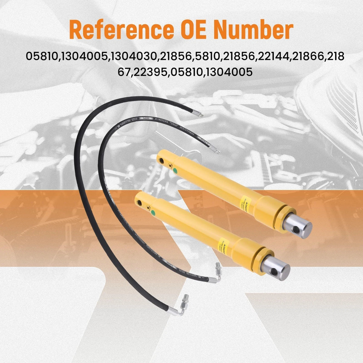 2pcs Angled Cylinder Rams for Snow Plow Blade (1-1/2" x 10", 16-1/4", 05810)