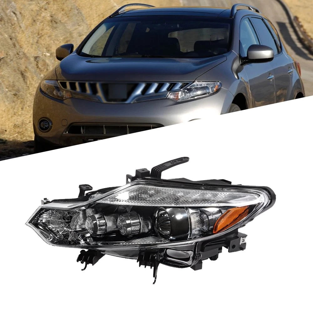 Headlight Headlamp for Nissan Murano (2009–2014) HID Driver/Left Side Black