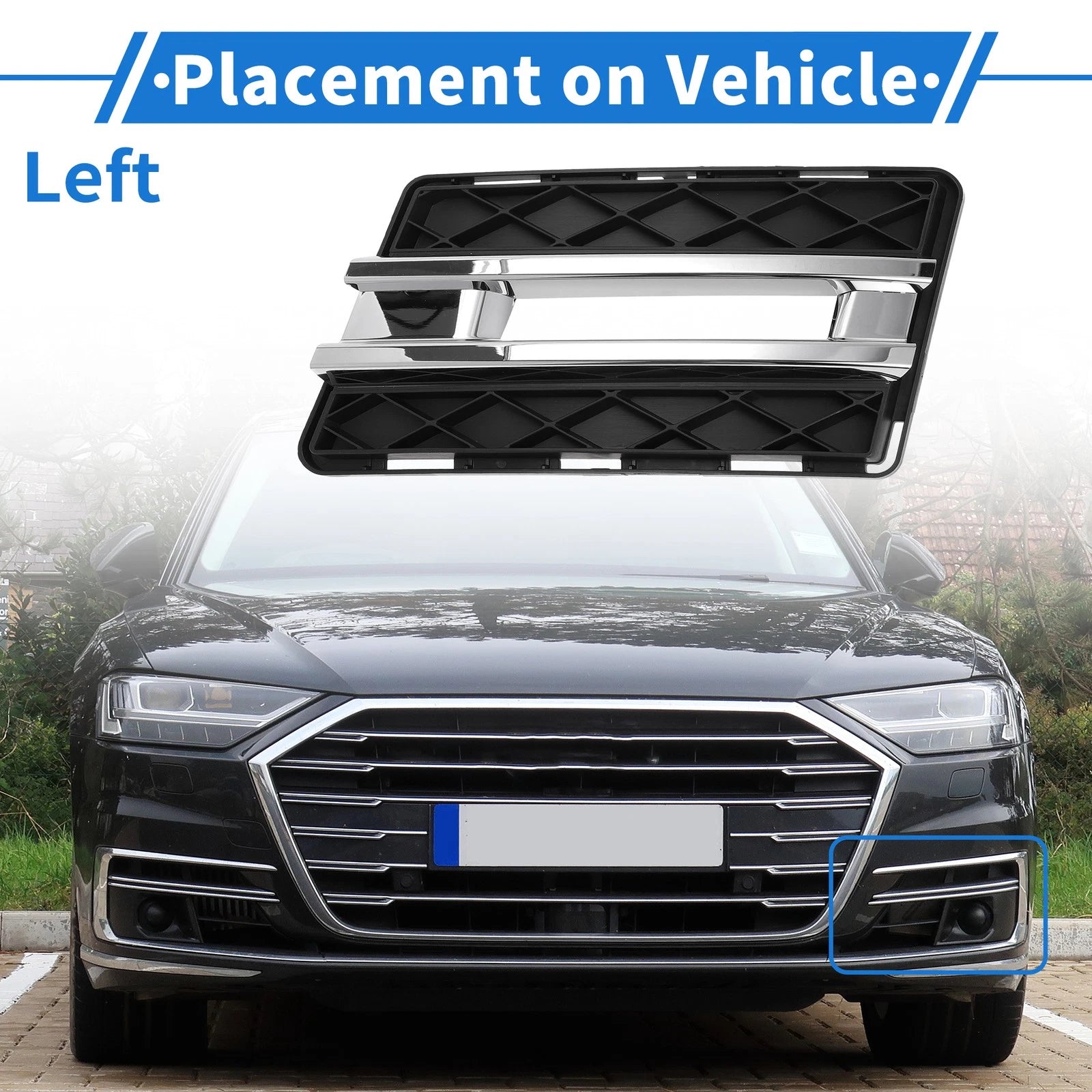 Front Left Fog Light Grill Replacement for Mercedes-Benz GLK-Class (2013–2015)
