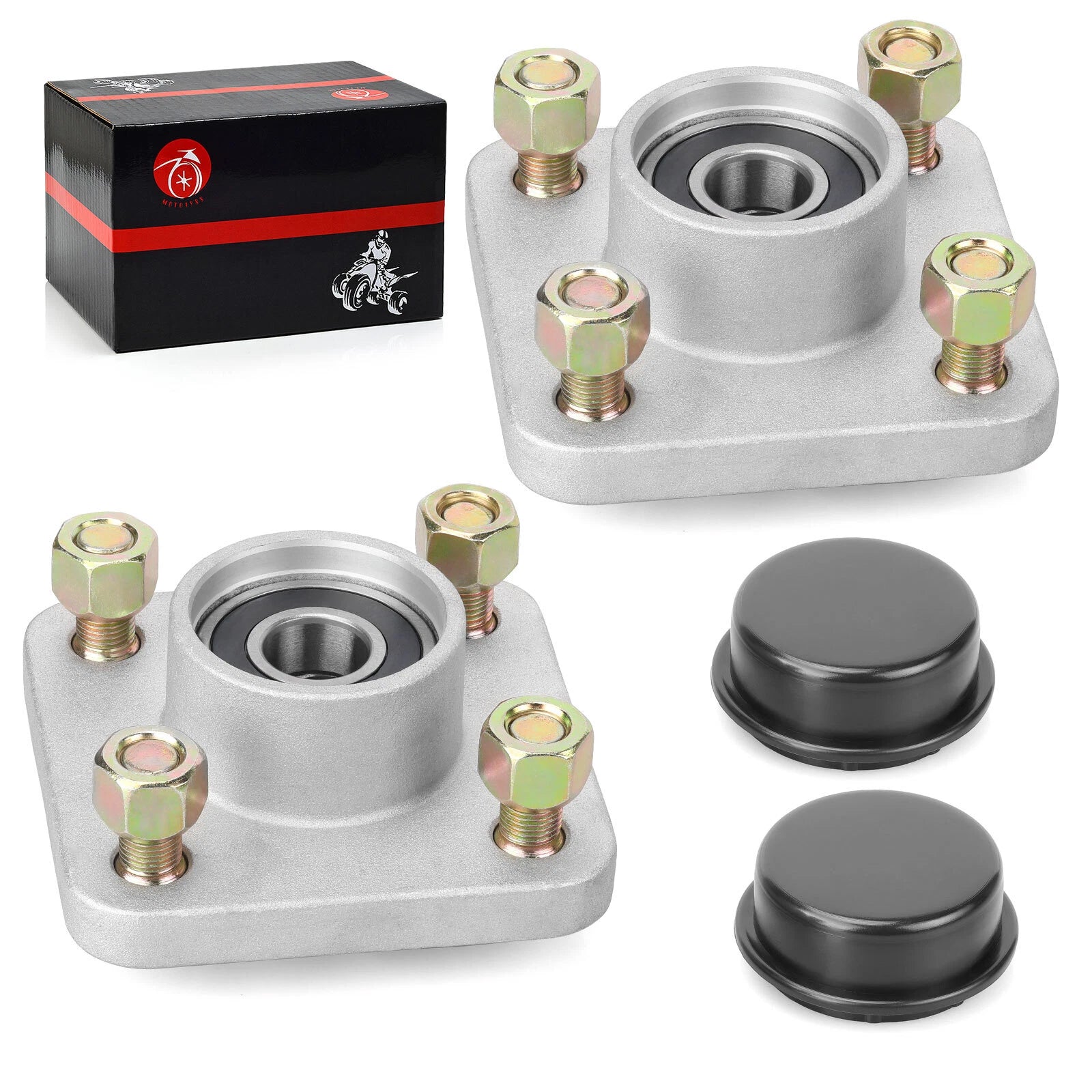 2 Front Wheel Hub & Cover Cap for Yamaha Golf Cart G8/G9/G11/G14/G16/G19/G22/G27