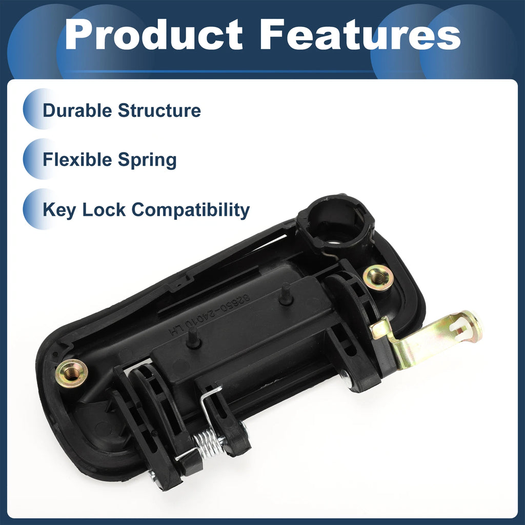 Front Left Door Handle for Hyundai Excel (1990–1994) Black