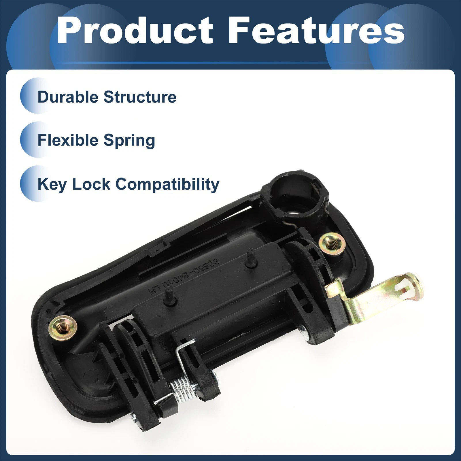 Front Left Door Handle for Hyundai Excel (1990–1994) Black