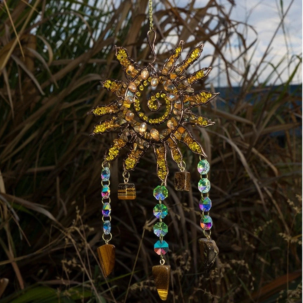 Bohemian Sun Spiral Catcher for Windows Patios Gardens (41cm)