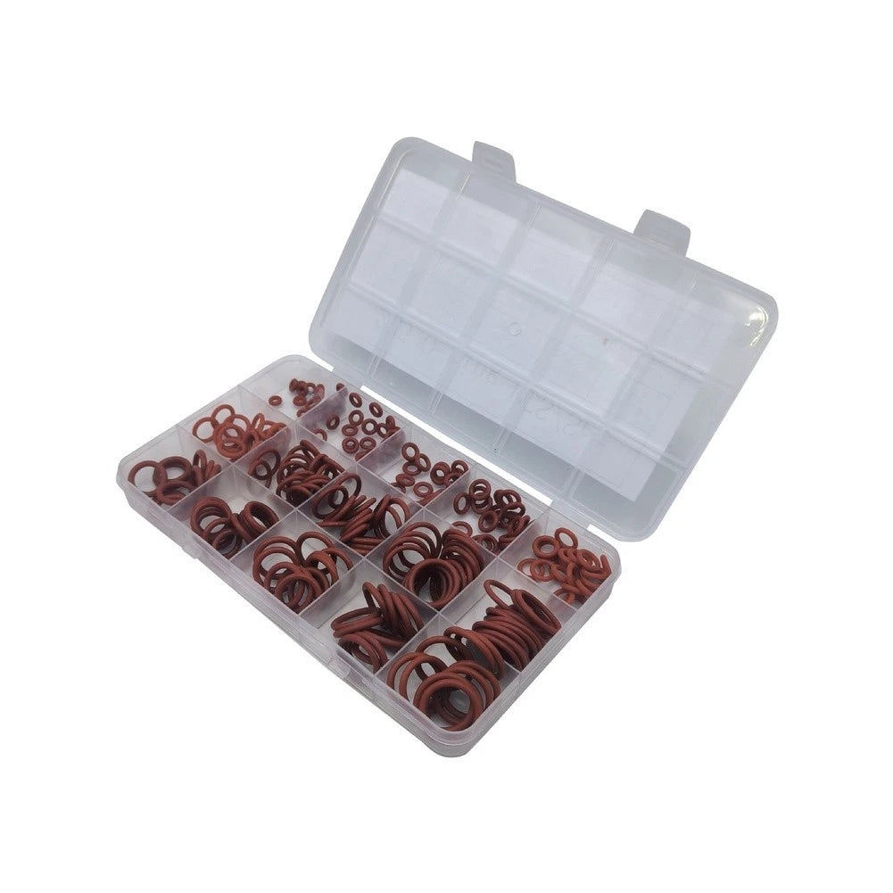 225pcs Red Silicone O Ring Kit for High Temperature Sealing