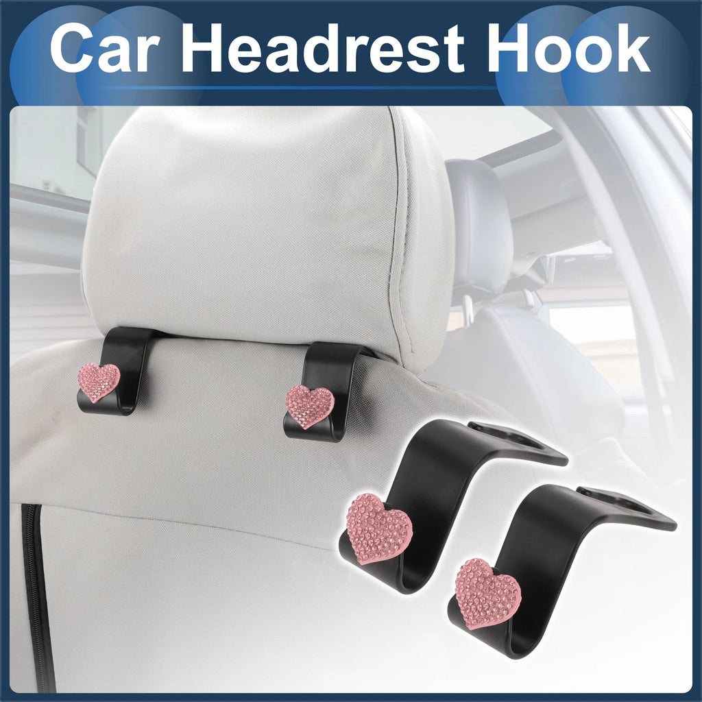 2 Pcs Universal Car Seat Headrest Hook for Hanging Purses (Pink)