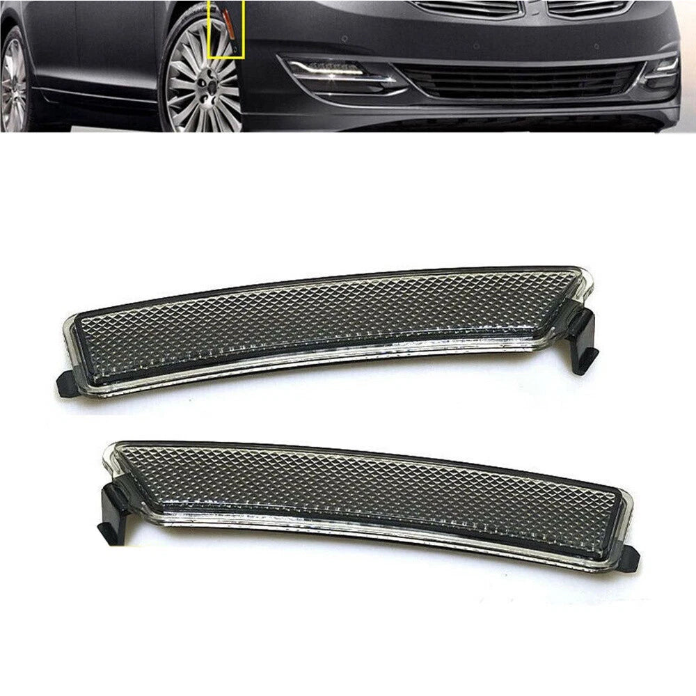 2x Front Bumper Left Right Side Marker Reflector Lamp For 2013-2016 Lincoln MKZ