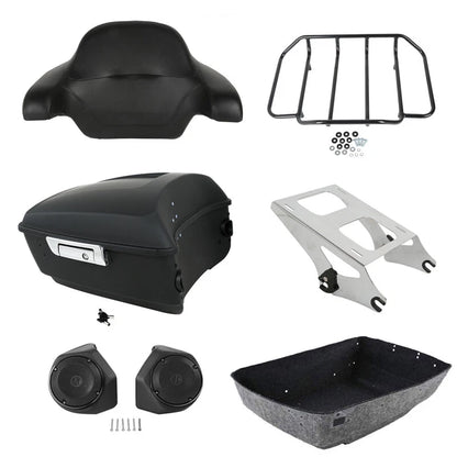 Matte Black Trunk Pad Rack Speakers for Harley CVO Road Glide (2014–2026)