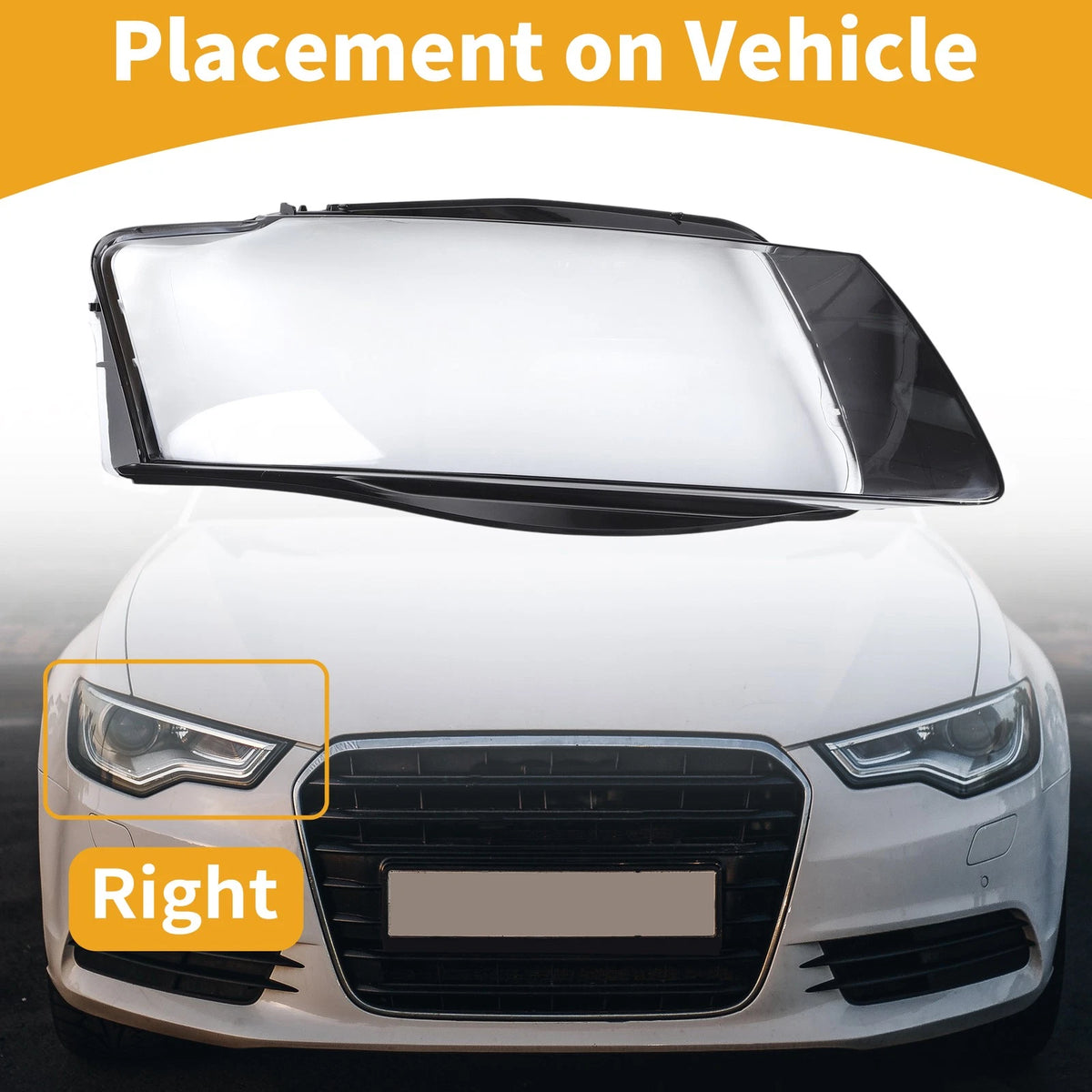 Front Right Headlight Lens Cover Replacement for Audi A5 (2008–2012)