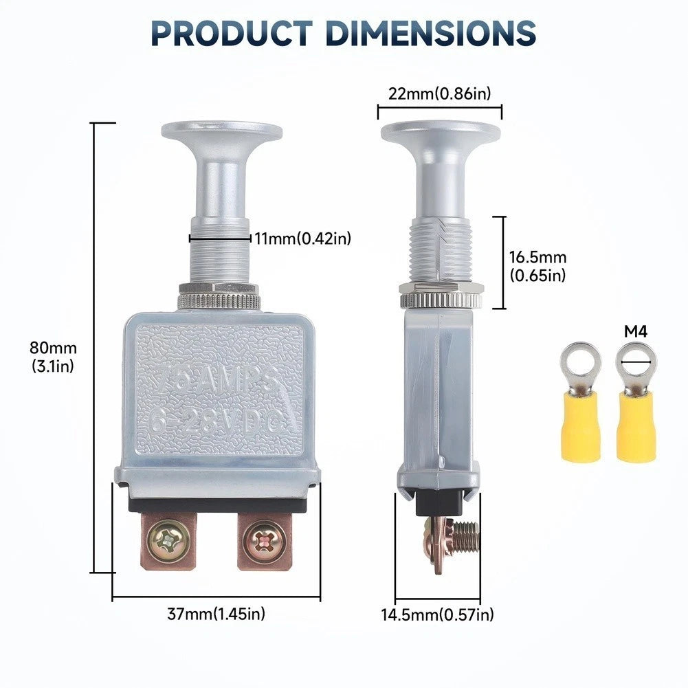 Push Pull Switch for High Amperage Devices (6-28V)