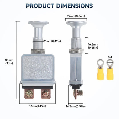 Push Pull Switch for High Amperage Devices (6-28V)