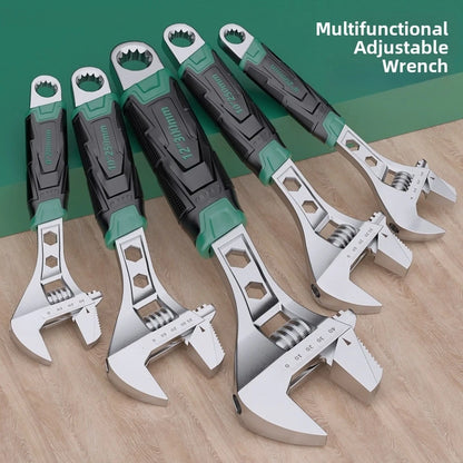 Chrome Vanadium Steel Adjustable Wrench Set 8 10 12 Inch Heavy Duty Tool