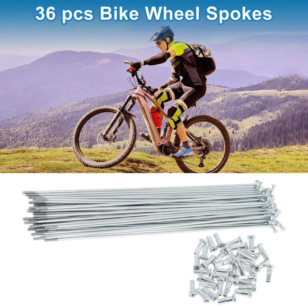 Bicycle Spokes Set 189mm Galvanized Carbon Steel for 14G Wheel