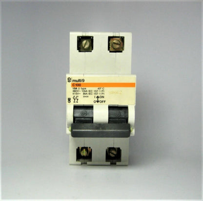 Merlin Gerin 20420 Multi 9 C100 2-Pole 15 Amp Type U Circuit Breaker