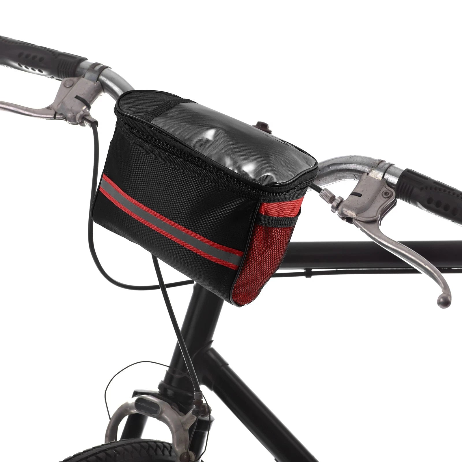 Handlebar Bag with Touchscreen Phone Holder for Red Cycling Storage (2020–2026)
