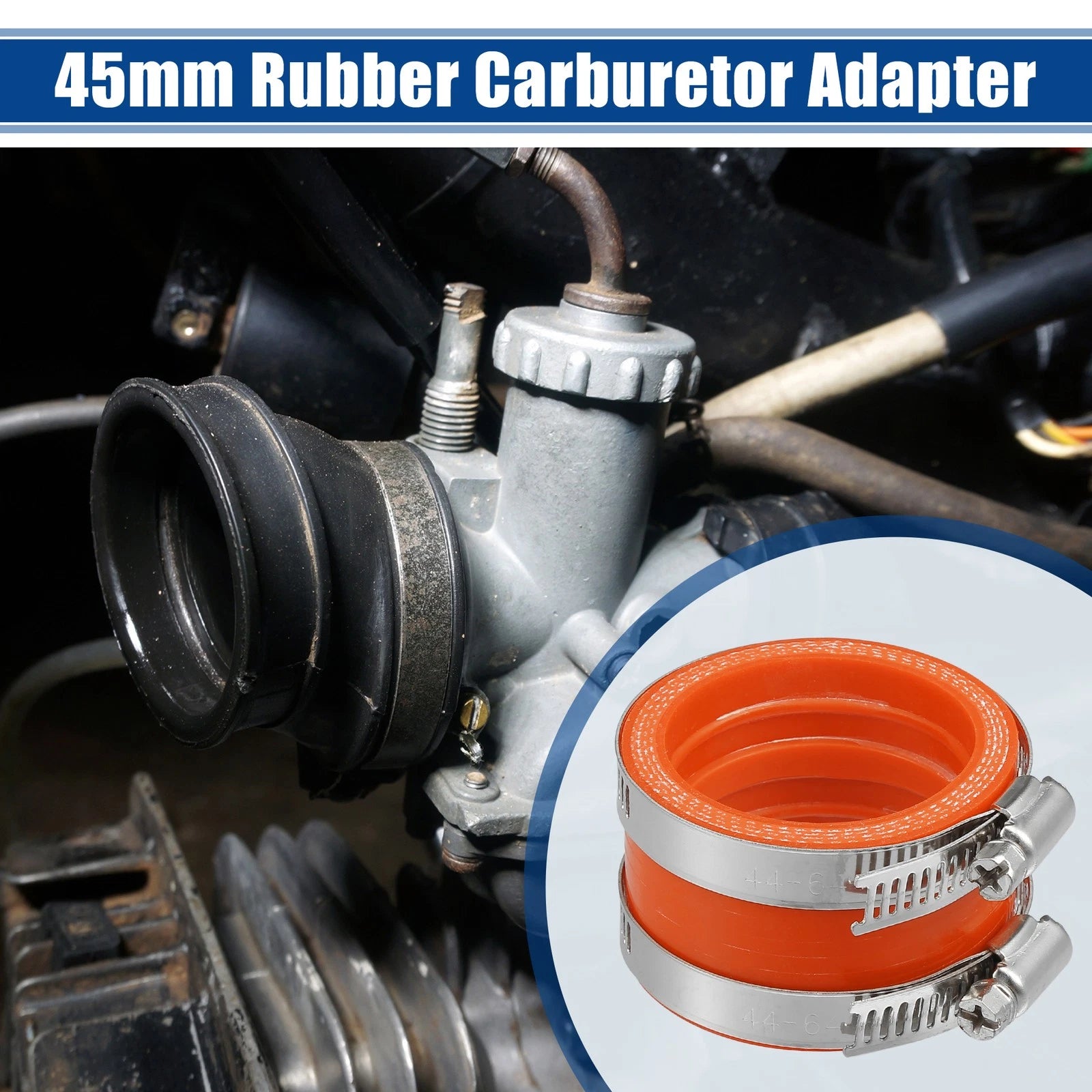 Carburetor Adapter Inlet Intake Pipe Boot for - 45mm ID