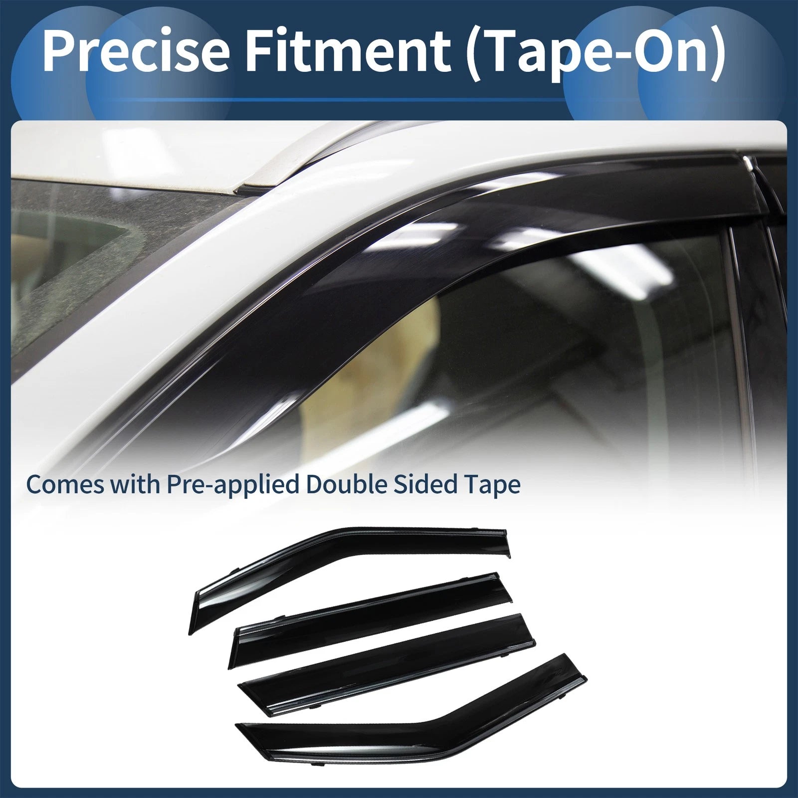 Window Deflectors Side Vent Visors Black for Chevrolet Blazer (2019–2024)