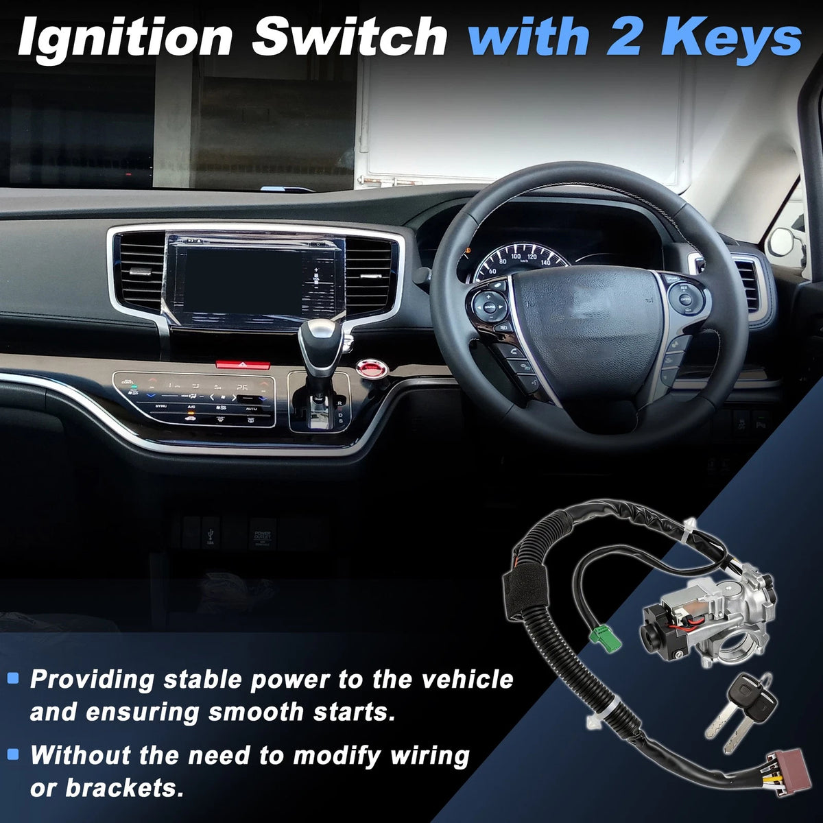 Ignition Lock Cylinder Switch W/2 Keys for Honda Odyssey (2003–2004) 35100S0X305NI