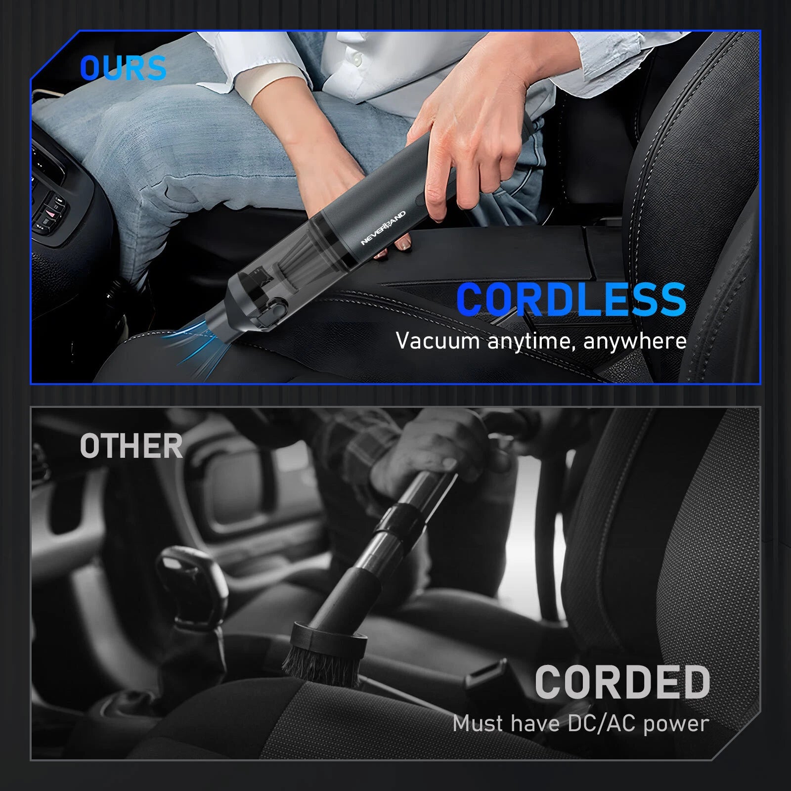 100W Cordless Handheld Vacuum Cleaner for Car (Portable, Wireless)