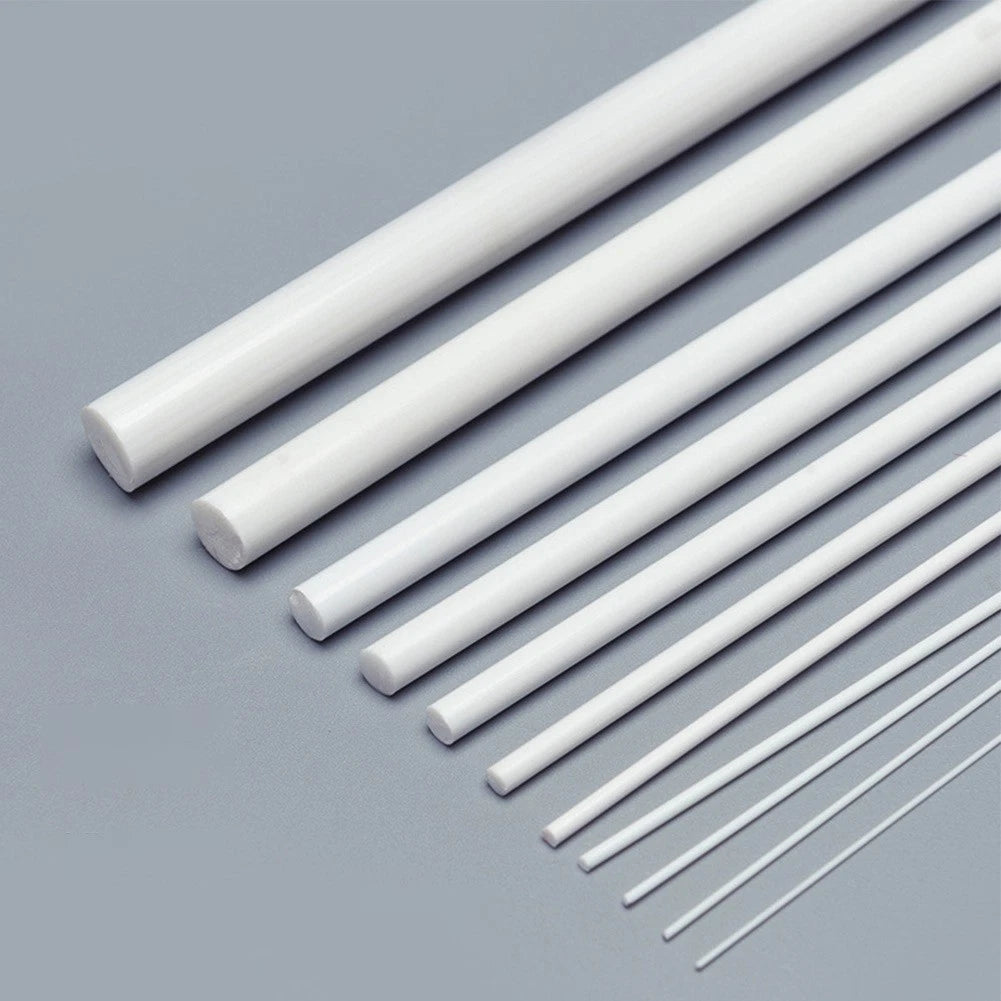 Set of 6 Plastic Rods Solid Bar 250mm x 1/2/3/4/5/6mm for Various Applications