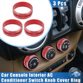 3pcs A/C Switch Knob Cover Ring Decor Replacement for Jeep Wrangler JK (2011–2018)
