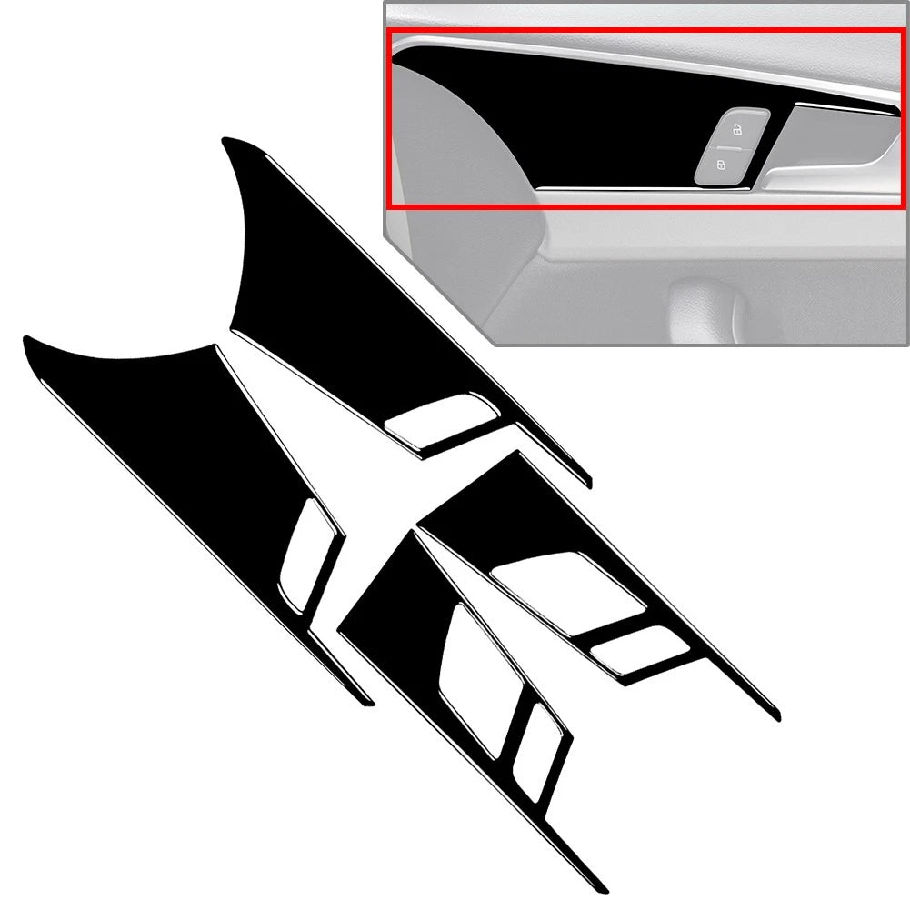 Piano Black Interior Door Handle Panel Cover Trim for Audi A4 A5 (2016–2023)