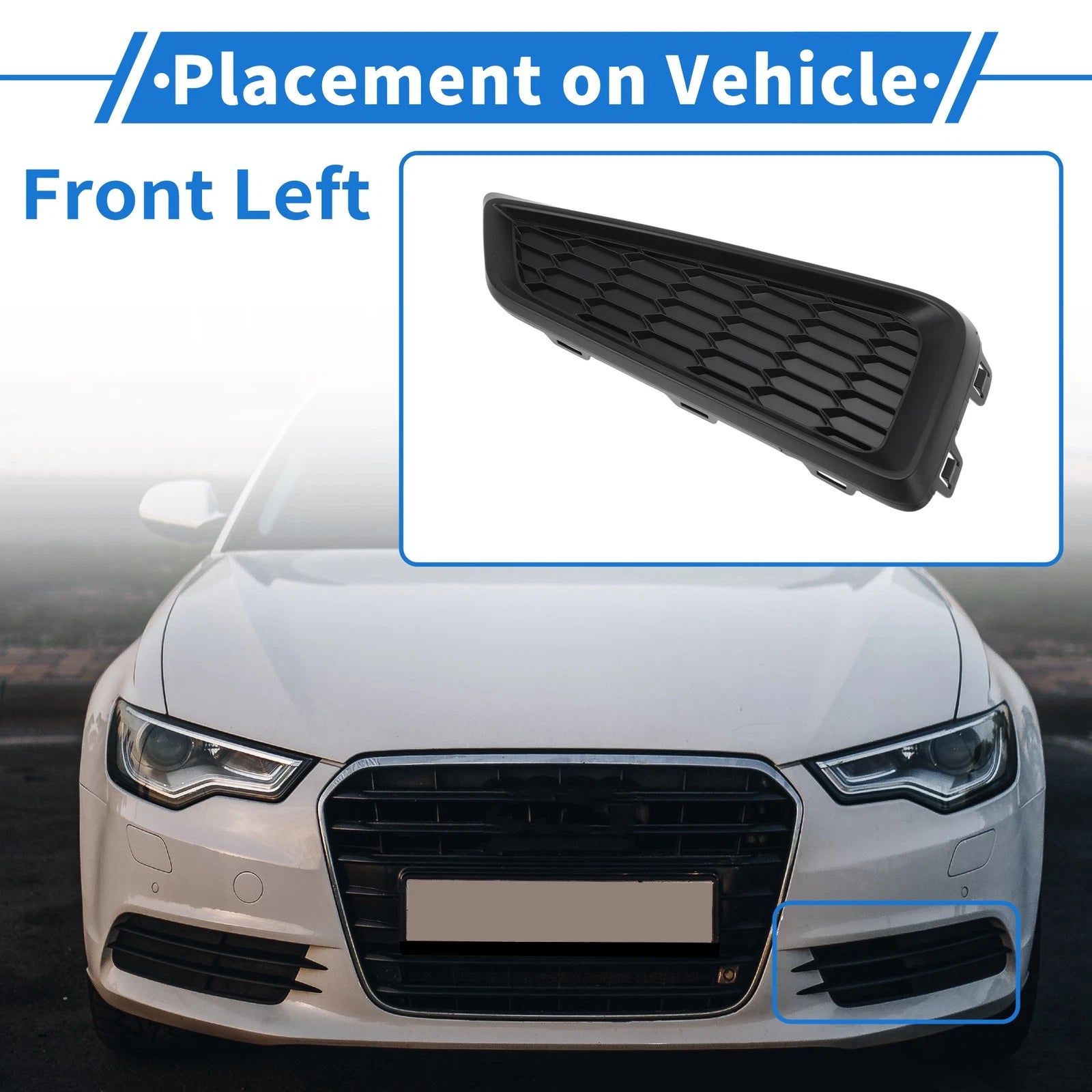 Front Left Fog Light Grill Replacement for Honda City (2015–2017)