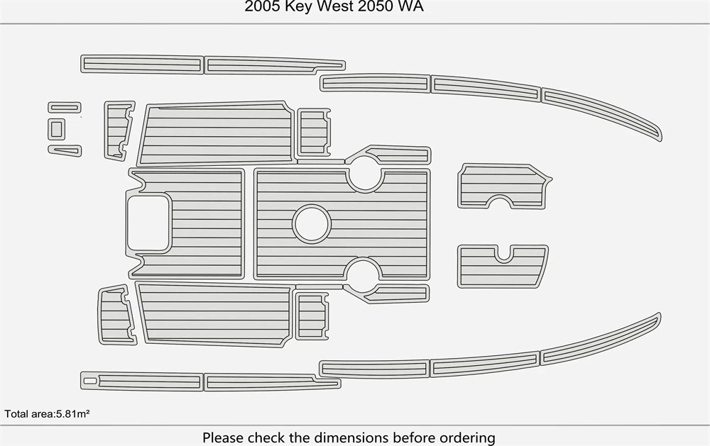EVA Pads for Key West 2050 WA (2005) - Teak Flooring Mat