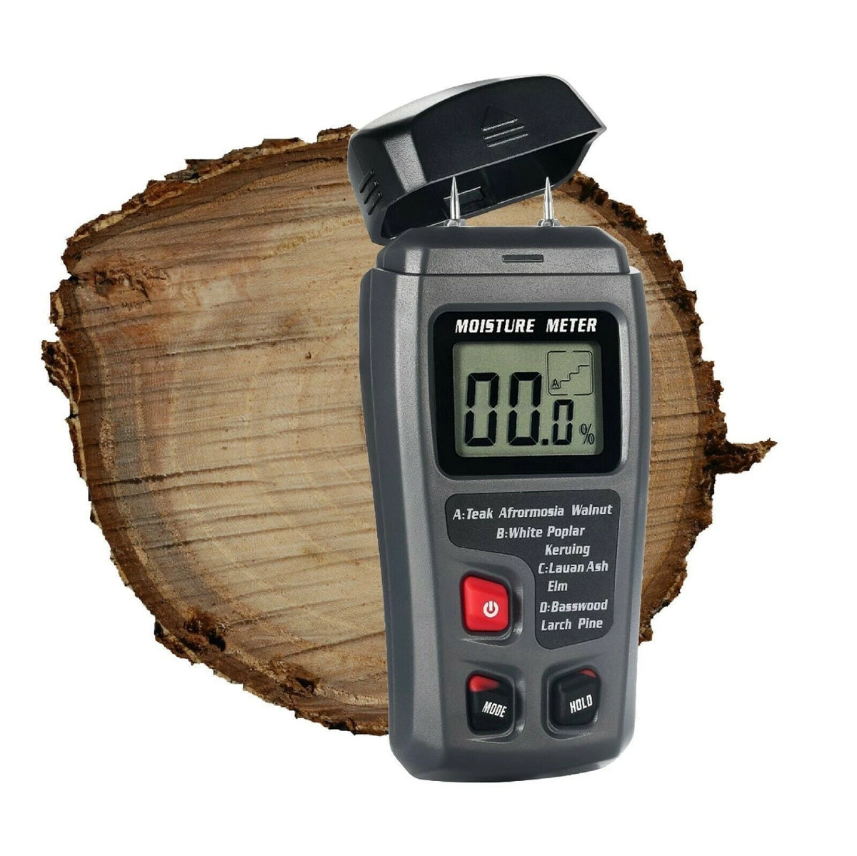 Moisture Tester for Wood (Digital, LCD, Two Pins)