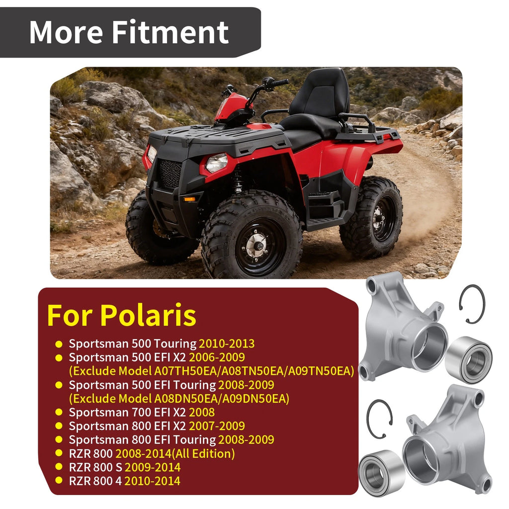 Set of 2 Rear Wheel Carriers with Bearings for Polaris RZR 800 (2008–2014)
