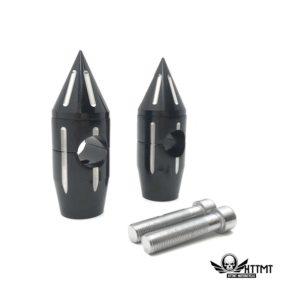 1" Black Motorcycle Spike Handlebar Risers for Universal (25mm, 5" Tall)